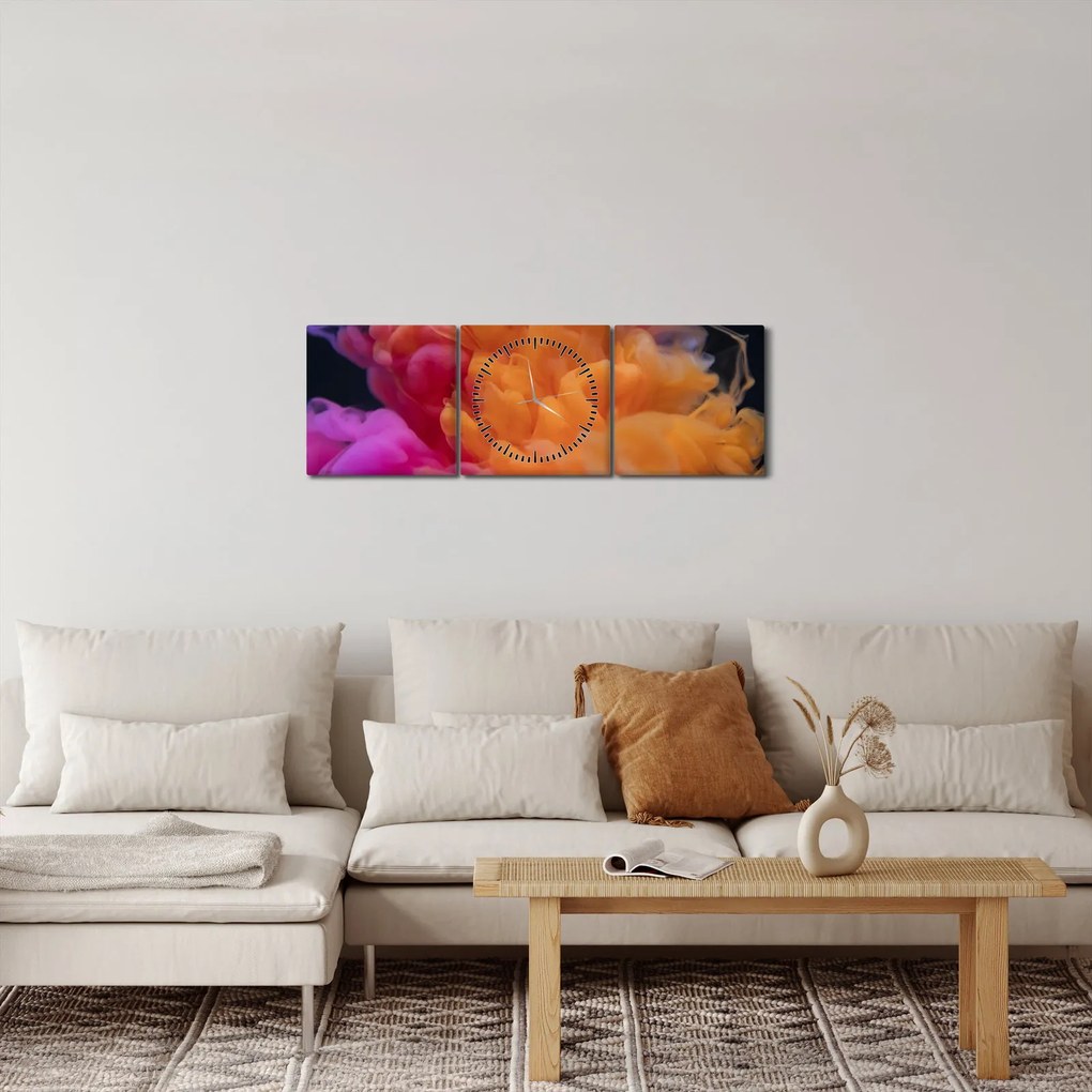 Obraz abstrakcji (z zegarem) (90x30 cm)