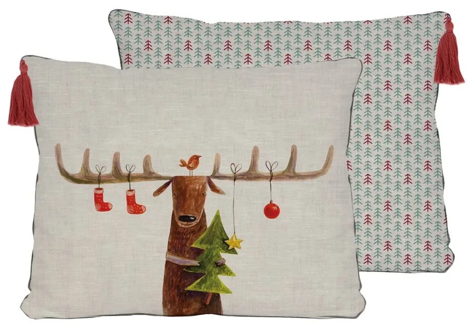 Poduszka świąteczna Little Nice Things Reindeer, 35x50 cm