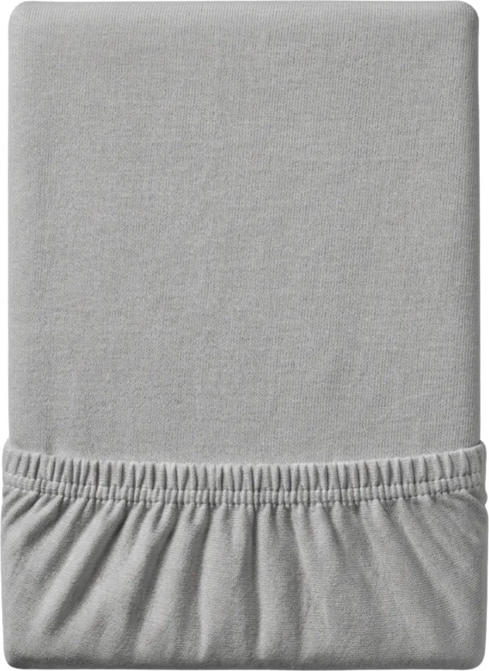 PrzytulneMieszkanie.pl Jersey prześcieradło EXCLUSIVE jasnoszare 200 x 220 cm