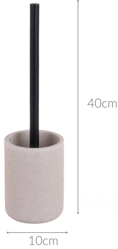 Szczotka toaletowa z czarną rączką, 10 x 40 cm, SAND