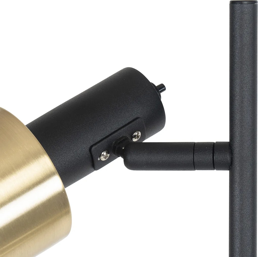 Inteligentna lampa stojąca czarna ze złotem, w tym 2 Wi-Fi A60 - Stijn