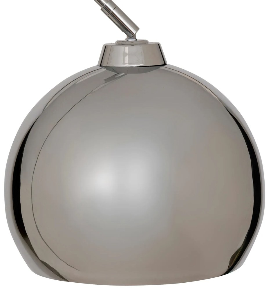 Lampa podłogowa łukowa FLORIS, metalowa, srebrna, 177 cm
