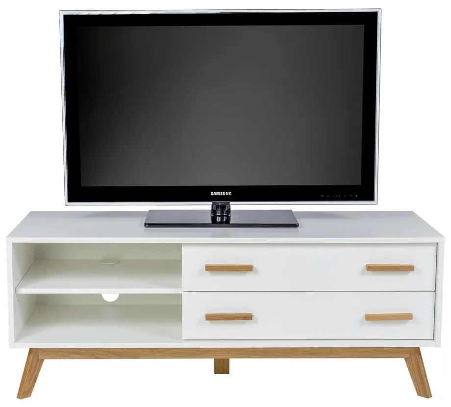 Biała szafka pod TV 130x50 cm Kensal – Woodman