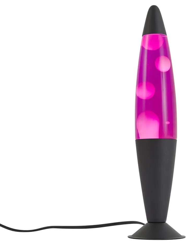 Lampa lawa różowa z białym woskiem z diodą LED - Molten Lava Oswietlenie wewnetrzne