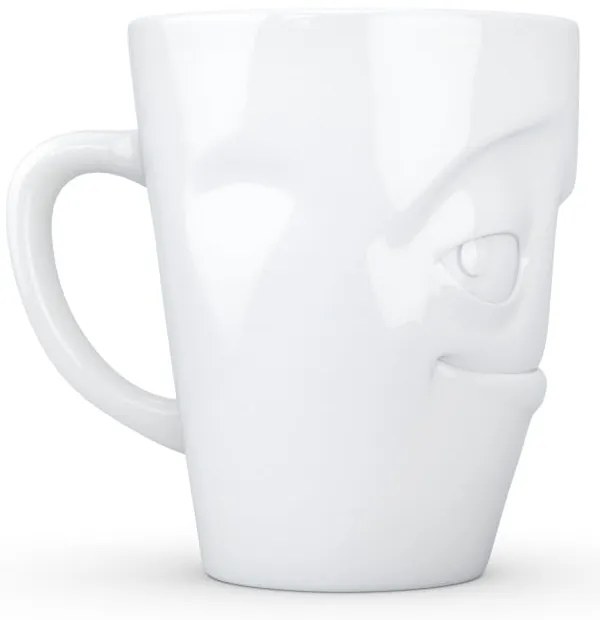 Biały figlarny porcelanowy kubek z uchem 58products