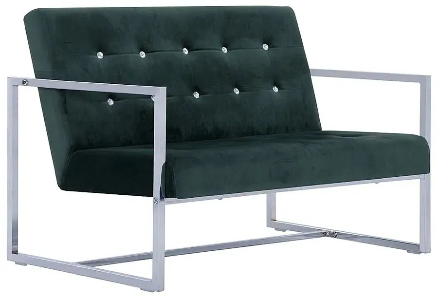 Zgrabna 2-osobowa sofa Aparro - ciemnozielona