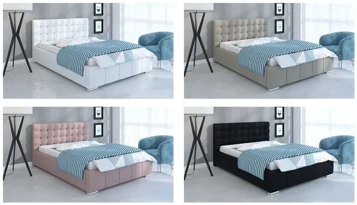 Pikowane łóżko z pojemnikiem 90x200 K0-D50