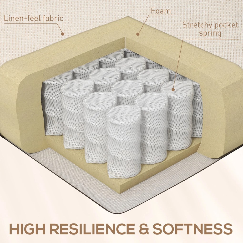 HOMCOM Fotel relaksacyjny z podnóżkiem, leżak, obrotowy, do 150 kg, stalowa rama, 88x96x108cm, Beżowy