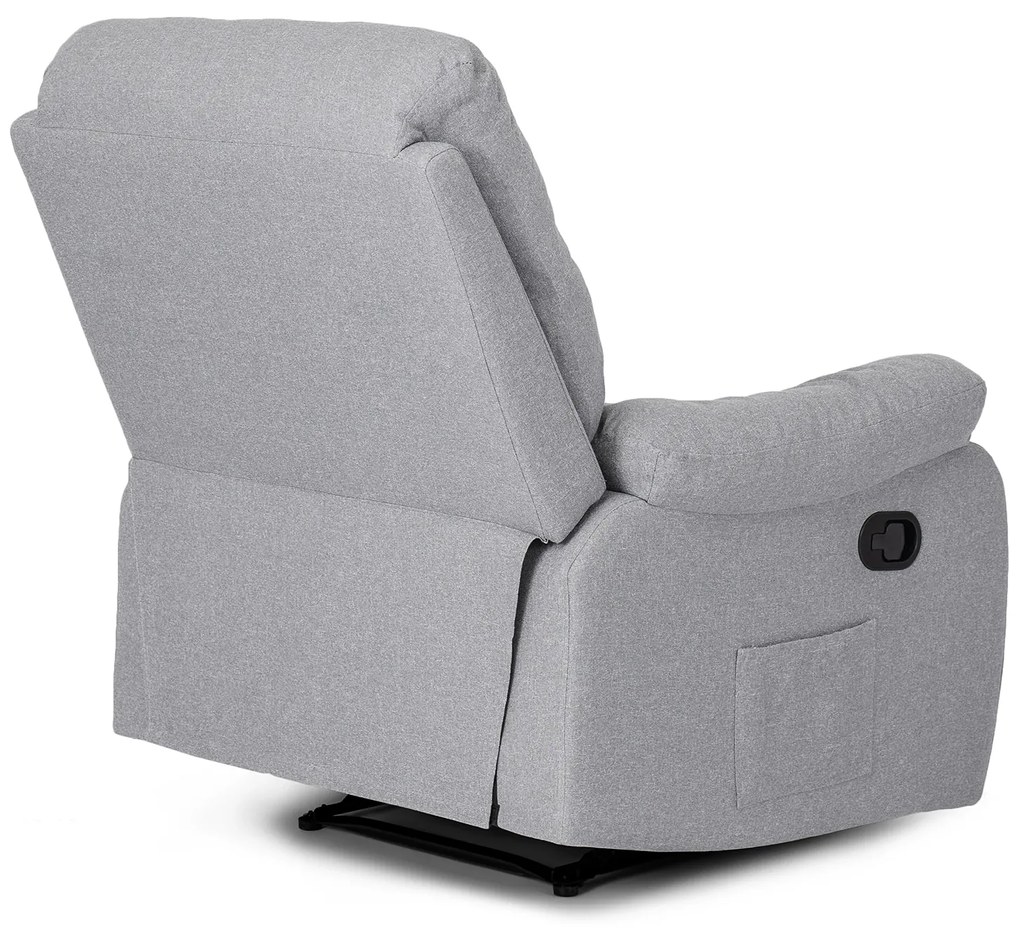Fotel Masujący INTER 2 Rozkładany z Podnóżkiem Szary Nowoczesny