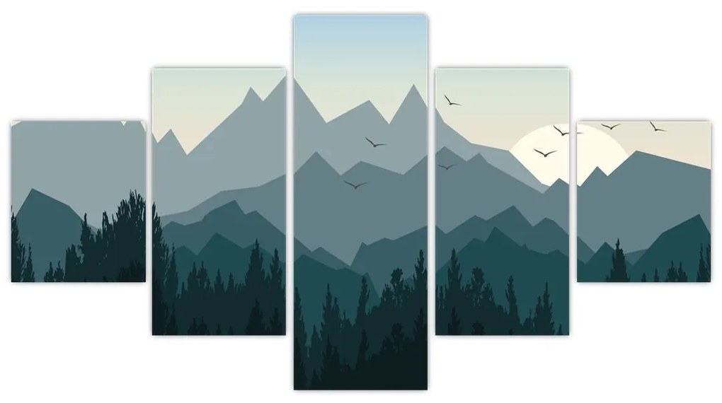 Obraz - Góry oczami grafika (125x70 cm)
