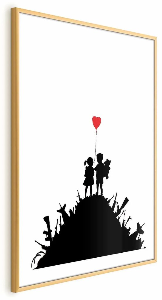Plakat Pole bitwy 40x60 cm z ramą złotą z marginesem ARTGEIST B