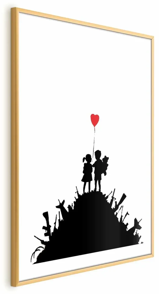 Plakat Pole bitwy 40x60 cm z ramą złotą z marginesem ARTGEIST B
