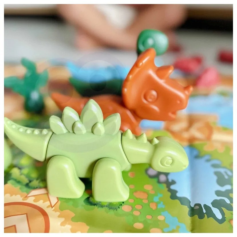 Woopie zestaw konstrukcyjny 2w1 gra planszowa dinozaury + kostka 46 el.