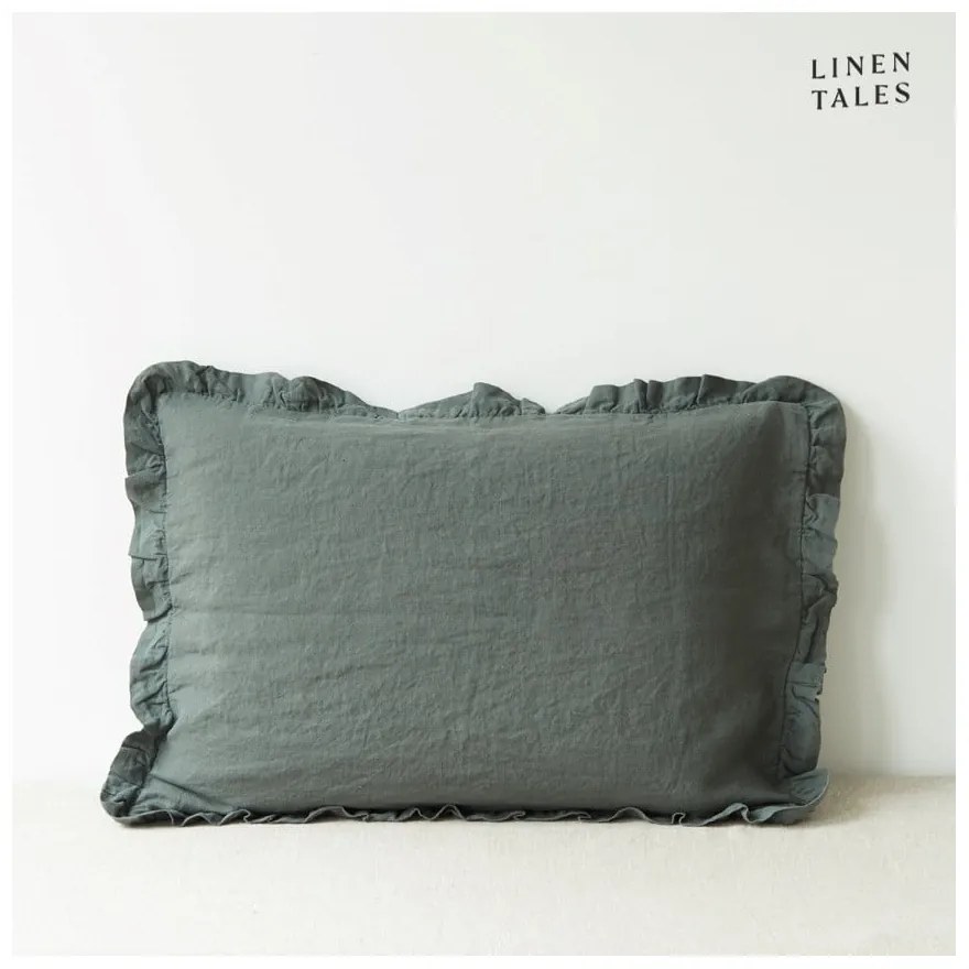 Lniana poszewka na poduszkę 40x60 cm Forest Green – Linen Tales