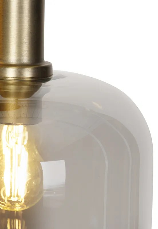 Designerska lampa wisząca czarna ze złotem i dymionym szkłem 3-światła - ZuzannaDesignerski Oswietlenie wewnetrzne