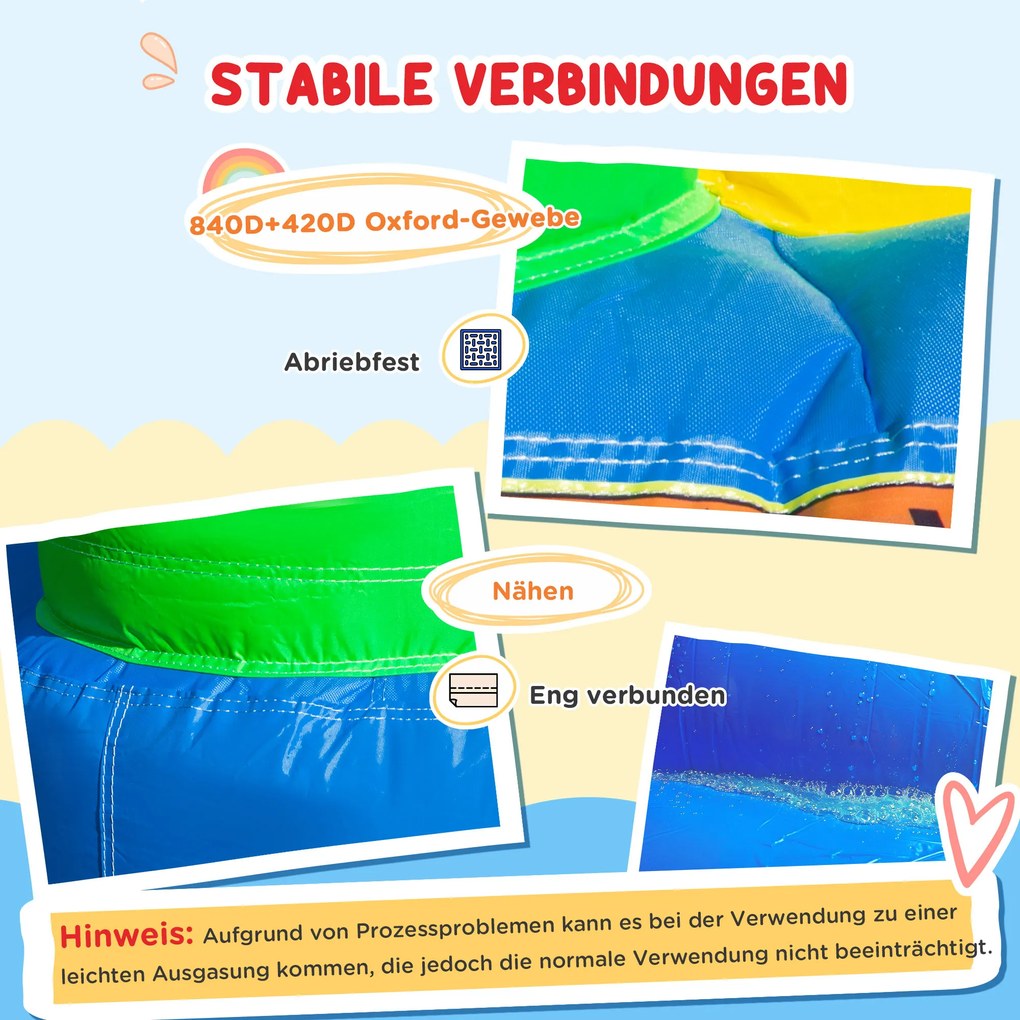 HOMCOM Zamek Skaczący z Zjeżdżalnią i Siatką Bezpieczeństwa, do 100 kg, 3-10 lat, 300x180x160cm