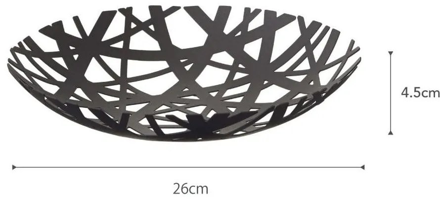 Czarny koszyk na owoce YAMAZAKI Tower, ø 26 cm