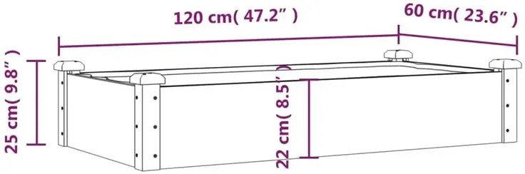 Szara prostokątna donica ogrodowa z drewna K2-N84