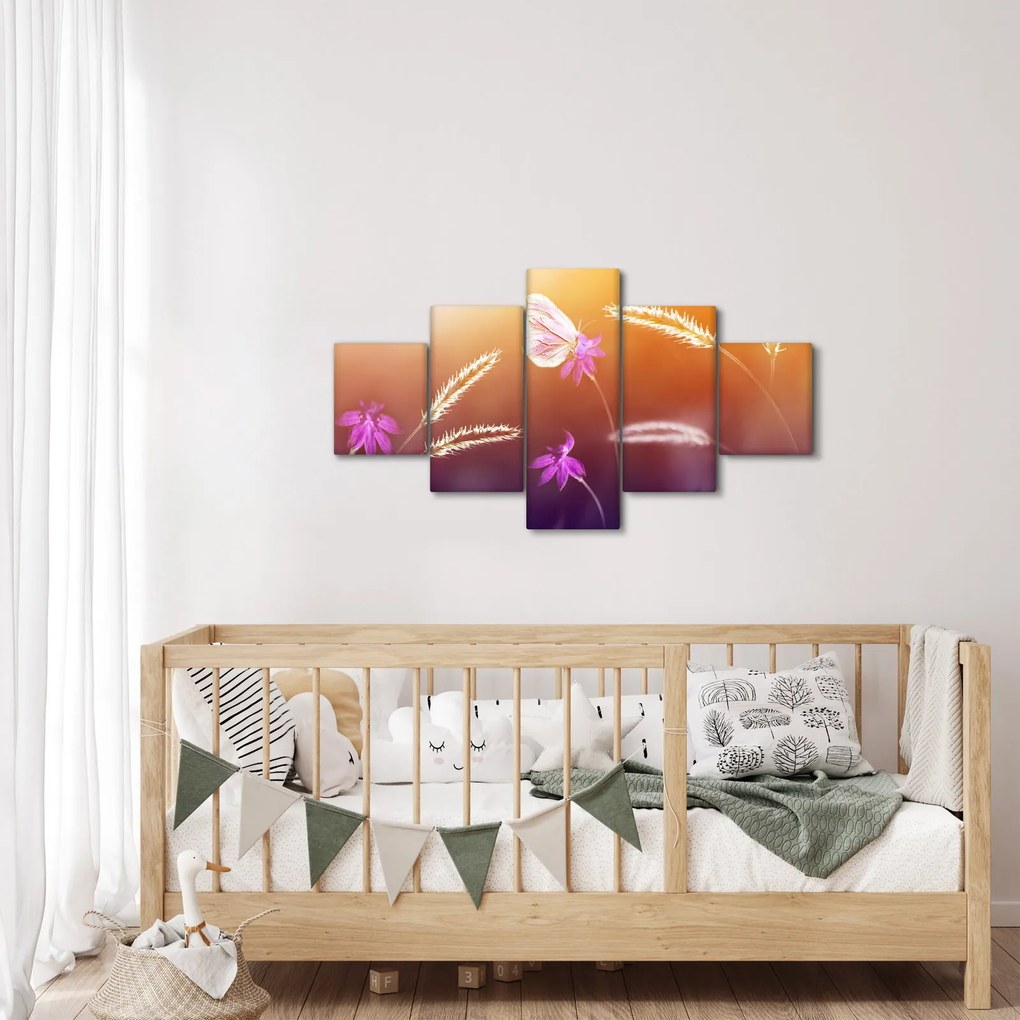 Obraz - Różowy motyl (125x70 cm)