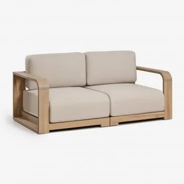 Sofa Modułowy Ogrodowy 2-częściowy Z Podłokietnikami Z Drewna Akacjowego Brivori Jasny Akacjowy Brąz - Sklum