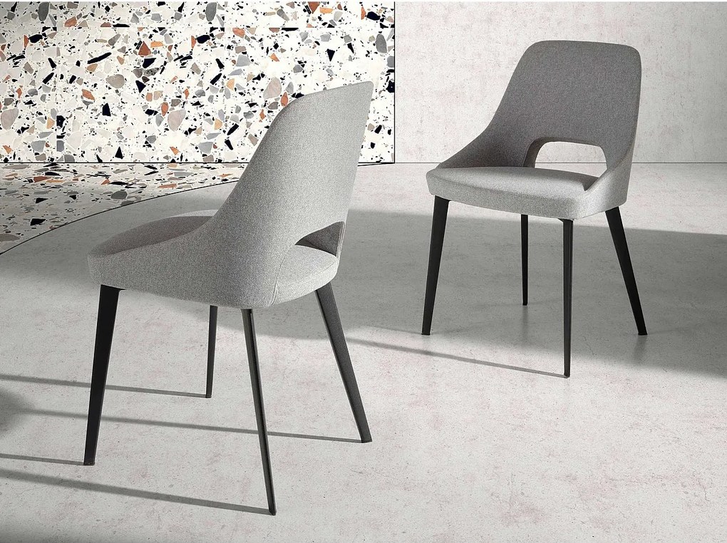 Szare krzesło z tkaniny 4101 ANGEL CERDA