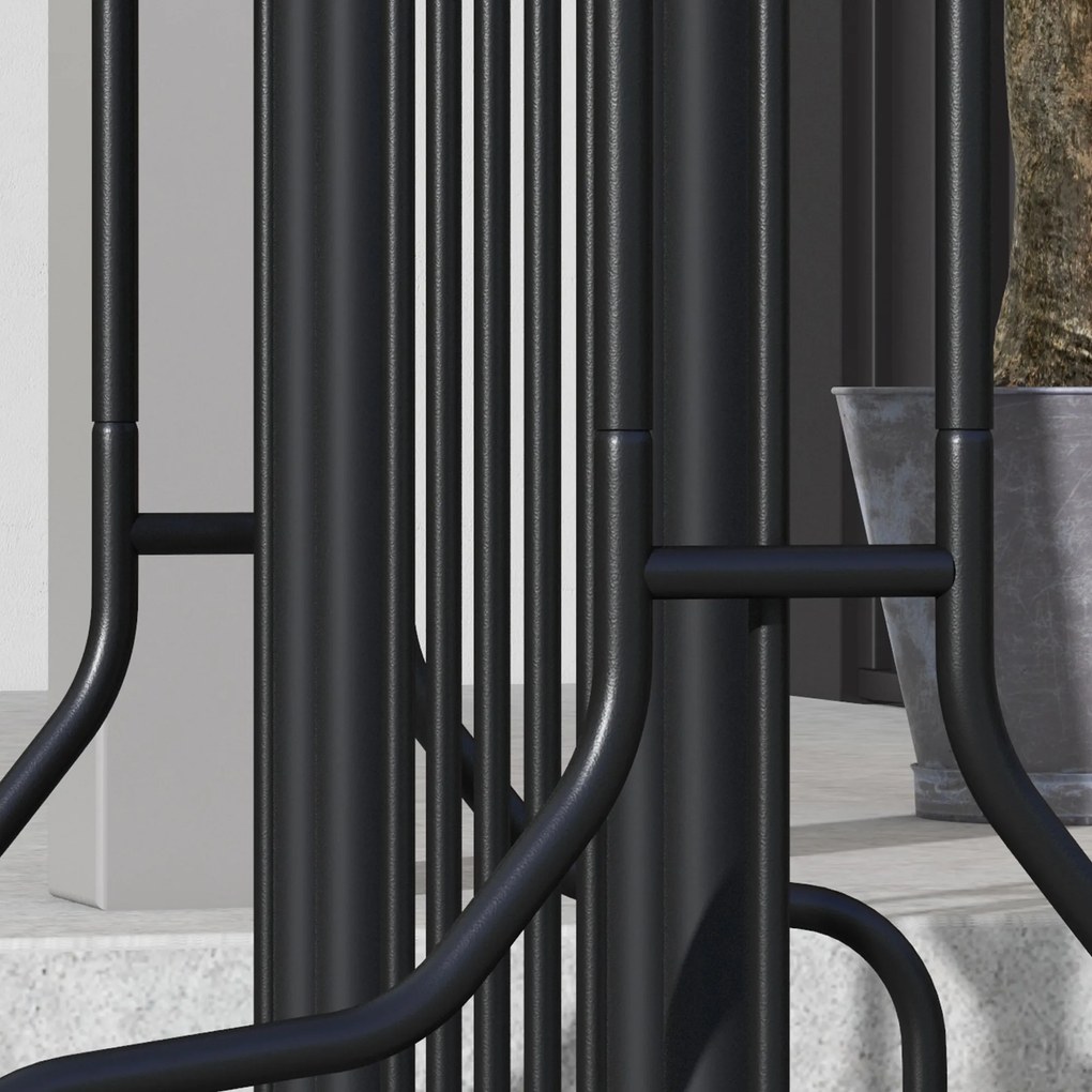 DURHAND Stojak na Rowery Czarny 90x80x80cm | Aosom PL