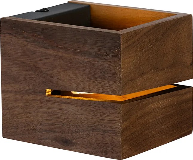 Rustykalna lampa ścienna z drewna orzechowego 9,7 - Transfer Groove