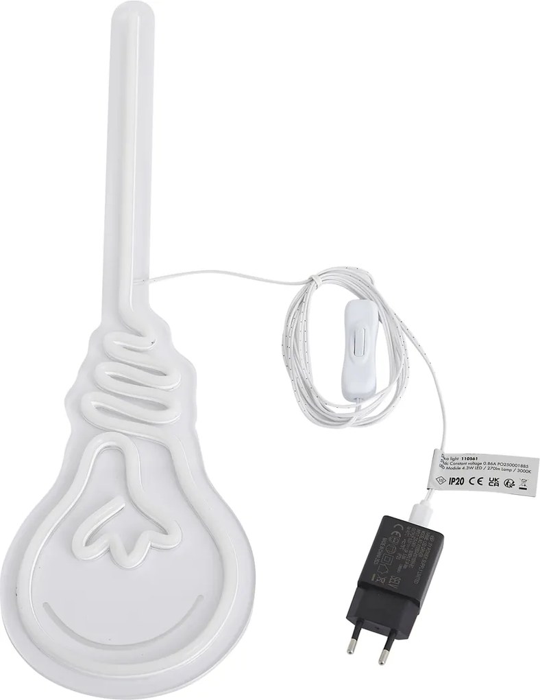 Neonowa lampa ścienna ciepła biel z LED - Żarówka