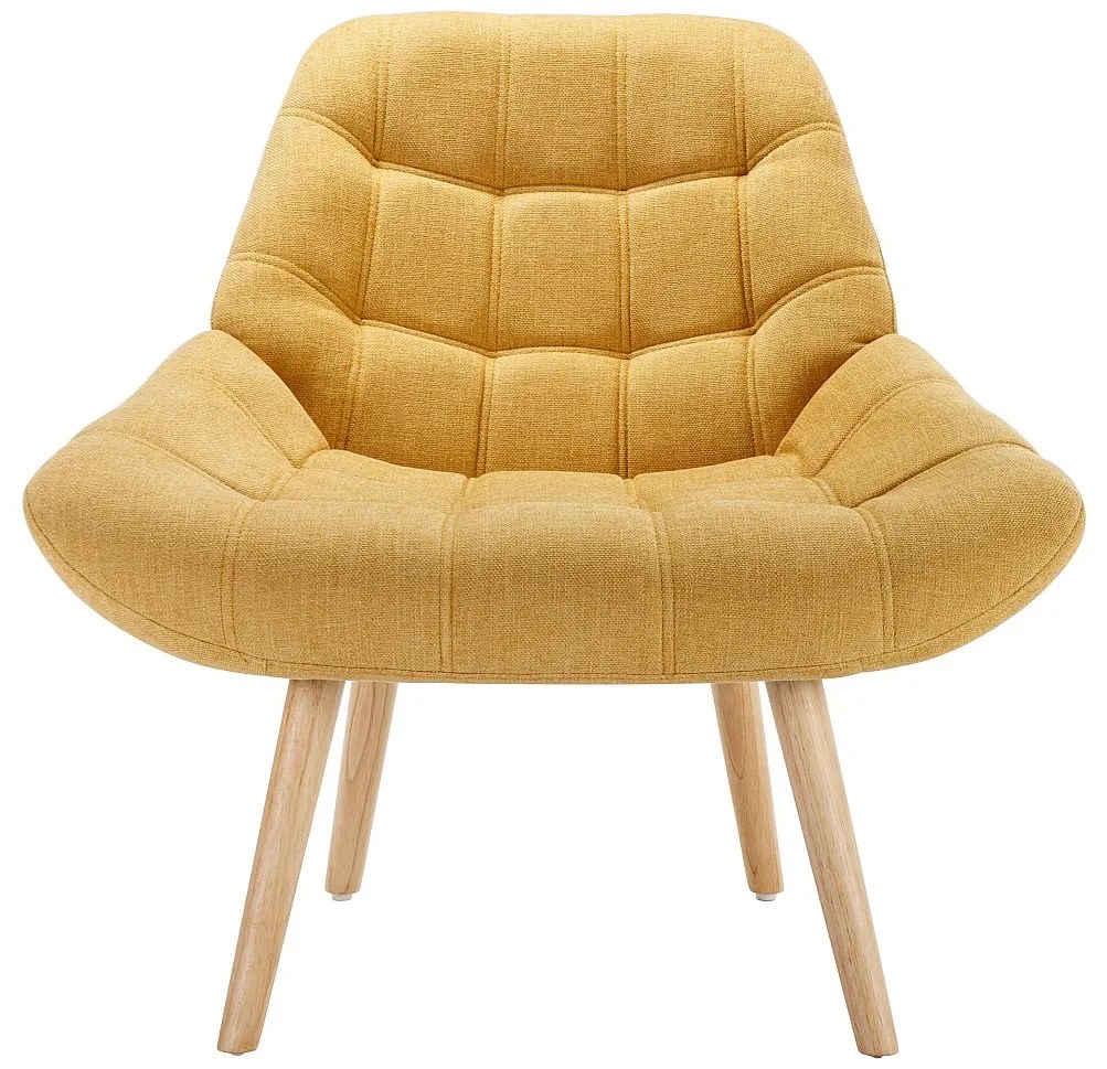 Fotel z tkaniny w kolorze żółtym musztardowym LUOSTO