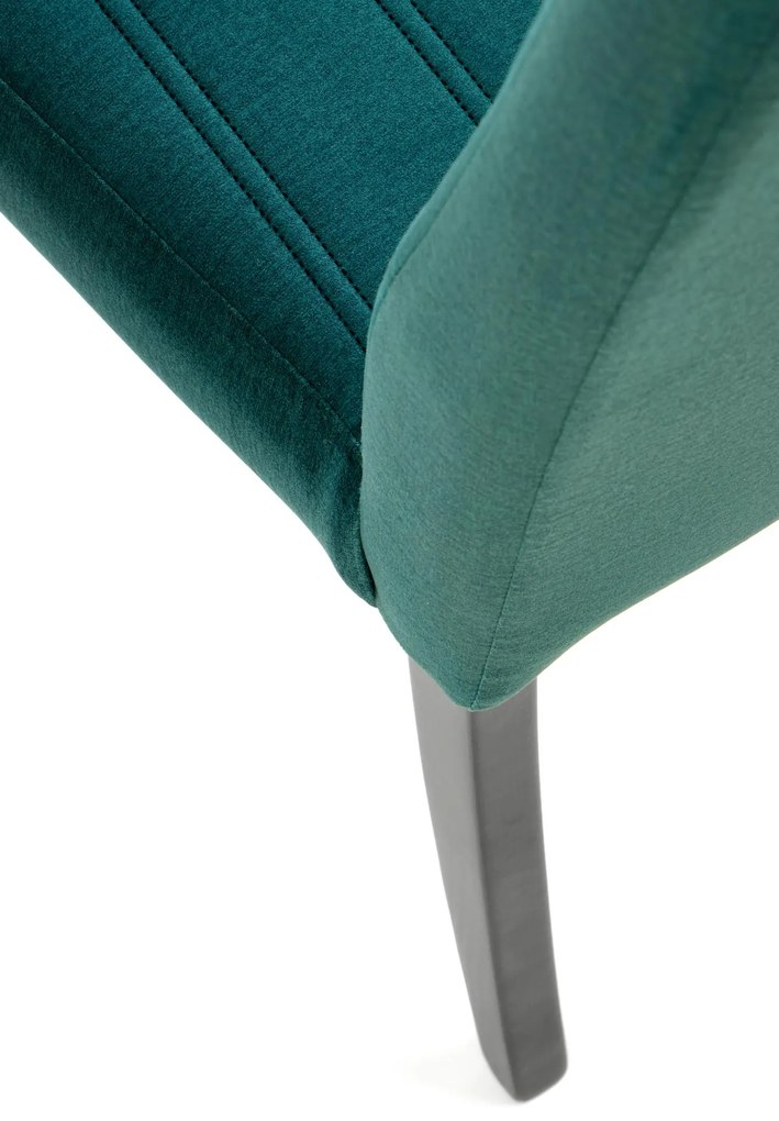 Krzesło drewniane tapicerowane DIEGO 2 czarny velvet pikowany Pasy - MONOLITH 37 (ciemny zielony)