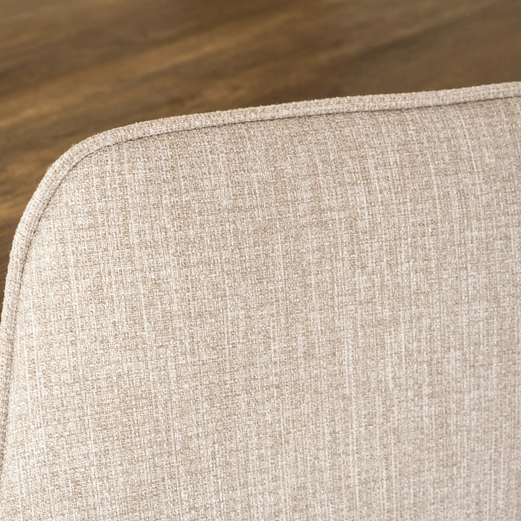 Krzesło Tapicerowane do Salonu PALMA Beżowe Nowoczesne