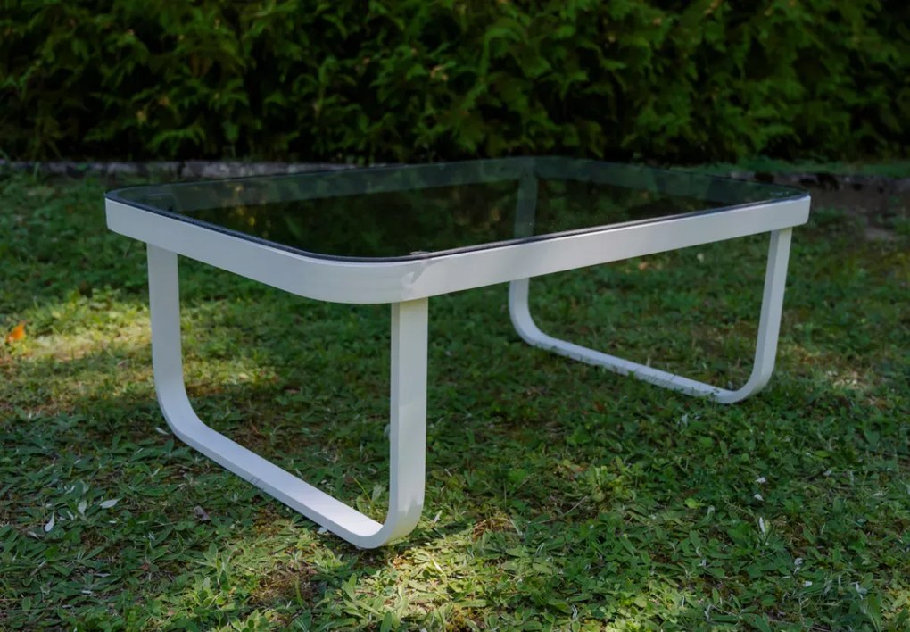 Zestaw mebli ogrodowych z aluminium Vento z plecioną liną - sofa, dwa fotele, stolik kawowy