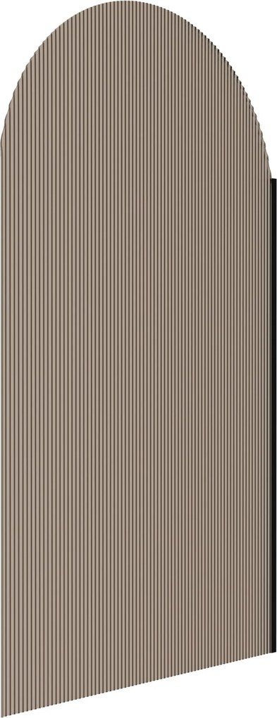 Ścianka prysznicowa WALK IN FIX brązowa półokrągła ryflowana 8mm WELLE Brown Oval MASSI | Różne rozmiary : Kolor profili kabiny - czarny, Szerokość ścianki - 90 cm , Typ montażu - WALK in FIX (Do ściany)