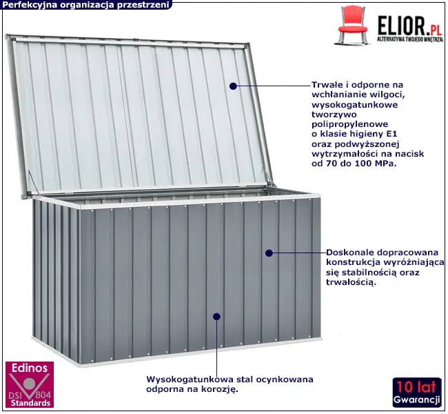 Szara skrzynia na taras B2-H78