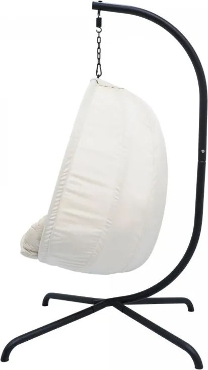 MIADOMODO fotel bujany wiszący beżowy, nośność 160 kg