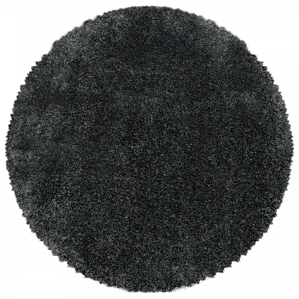 Dywan shaggy Fluffy Super Soft ciemny szary koło 80 cm x 80 cm