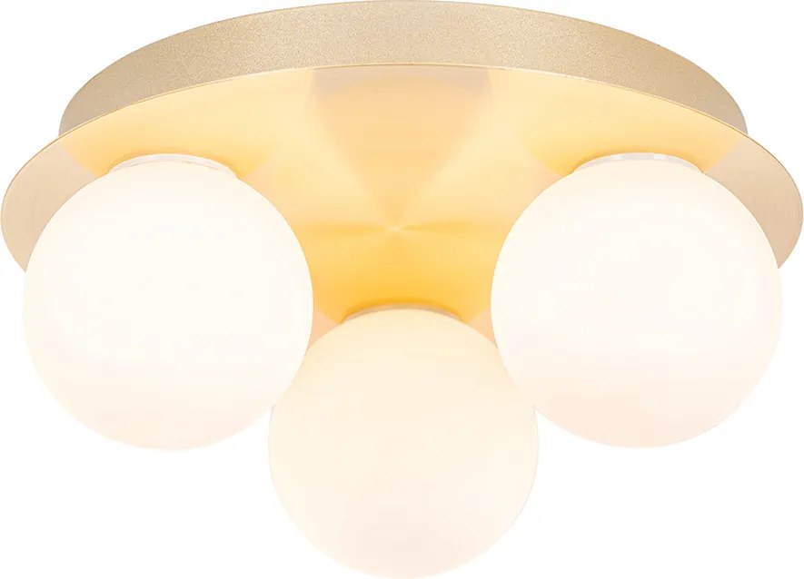 Nowoczesna lampa sufitowa do łazienki mosiądz 3-światła - Cederic