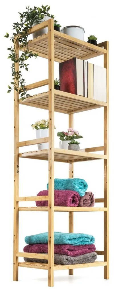 G21 Regał bambusowy, 5 półek, 5 pięter
