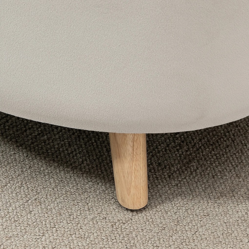 HOMCOM Ławka z miejscem do przechowywania, Hoker, owalny kształt, wygląd aksamitu, do 80 kg, 71 x 51,5 x 42 cm, Beżowy