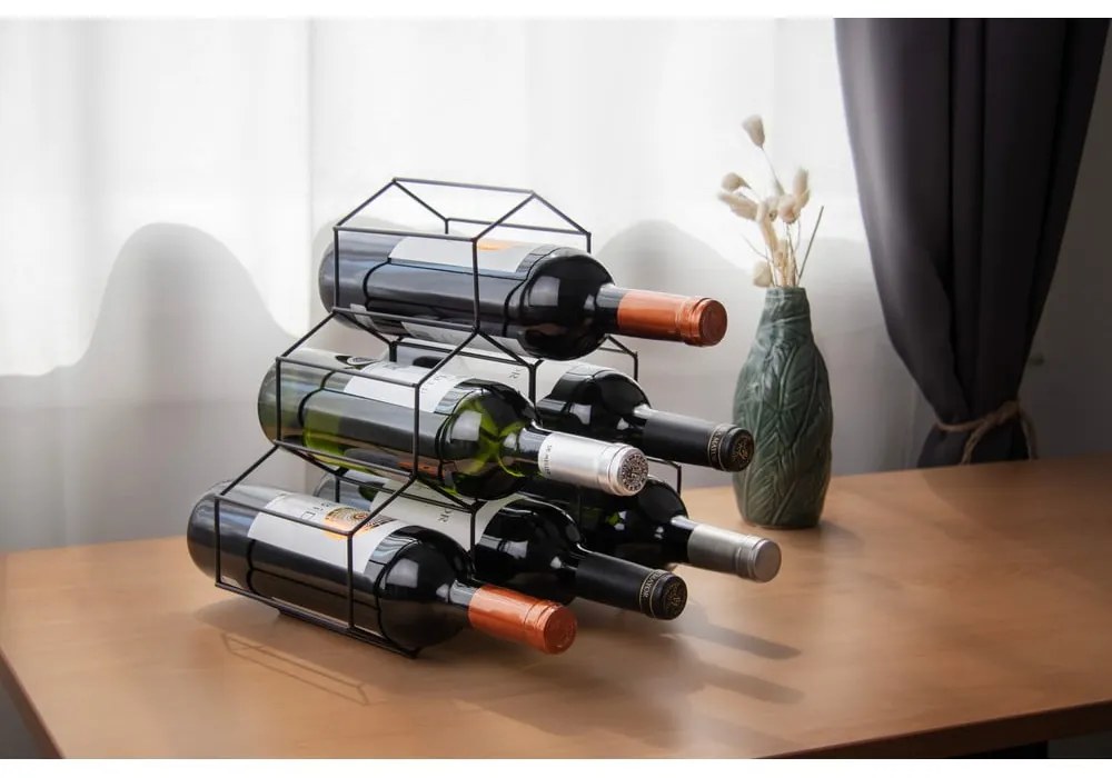 Czarny stojak na wino Compactor RackMAT