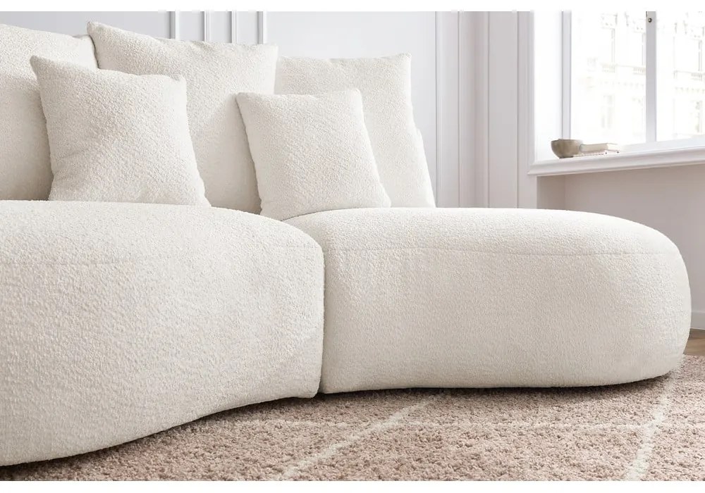 Biała sofa z materiału bouclé 260 cm Saint-Germain – Bobochic Paris