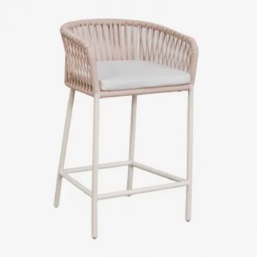 Zestaw 4 Wysokich Stołków Ogrodowych Arhiza ↑65 Cm & Nude Beżowy - Sklum