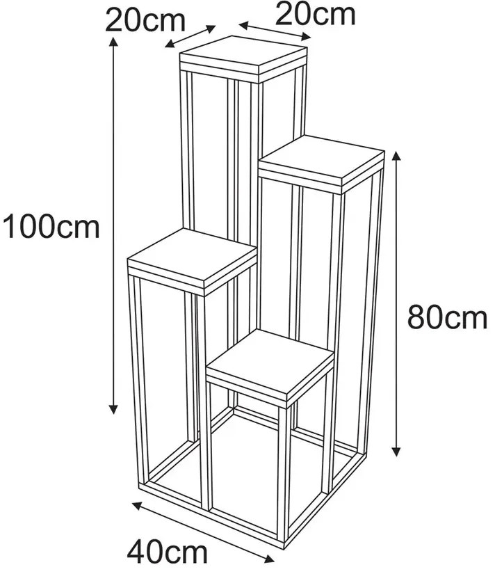 Czteropoziomowy nowoczesny stojak na kwiaty Weri
