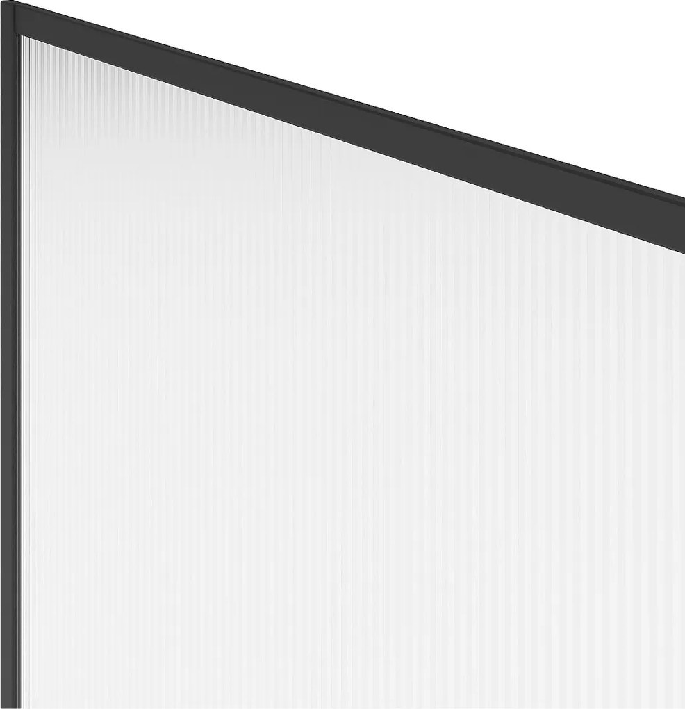 Parawan prysznicowy we włoskim stylu ze szkła teksturowanego – 120 × 200 cm, kolor czarny matowy – VIRANA
