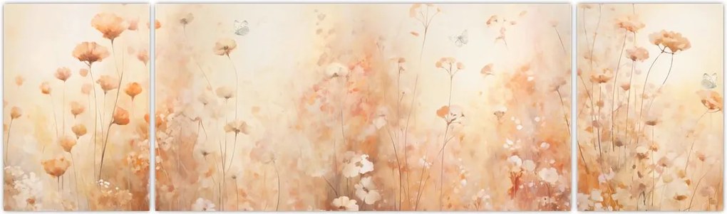 Obraz - Wzór dzikich kwiatów (170x50 cm)