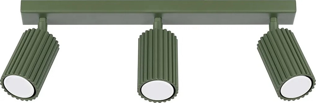 Lampa Sufitowa Minimalistyczny Karbon, Aluminium - 3 Źródło - L.45 X H.16.5 Cm - Zielony Oliwkowy
