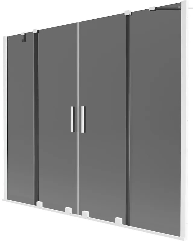 Mexen Velar Duo parawan nawannowy 2-skrzydłowy rozsuwany 200 x 150 cm, grafit, biały - 896-200-000-42-20