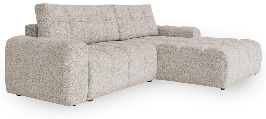 Beżowy rozkładany narożnik modułowy ze schowkiem (prawostronny) Lulu – Miuform