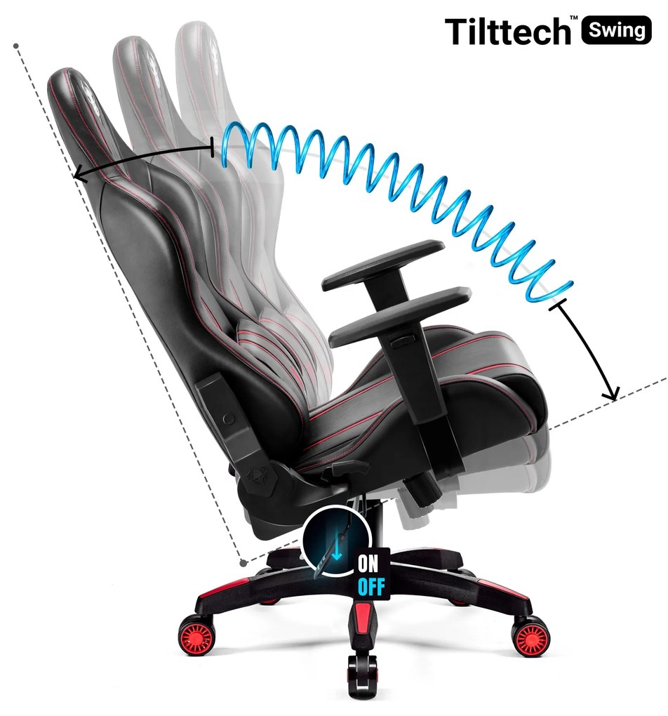 Fotel Gamingowy Diablo X-One 2.0 Small: Czarno-czerwony