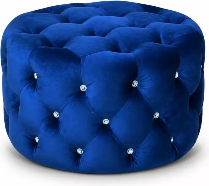 Tapicerowana pufa okrągła Chesterfield Moet 63 cm